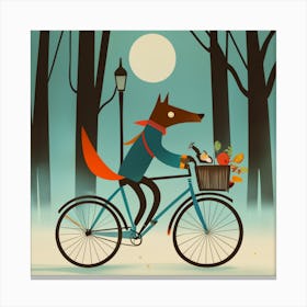 Fox On A Bike 1 Canvas Print