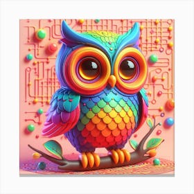 Rainbow Owl Canvas Print