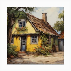 Yellow Cottage Canvas Print