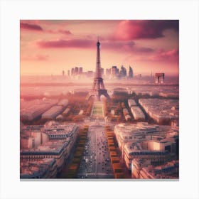 Paris At Sunset 2 Canvas Print