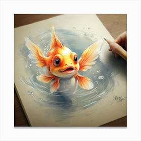 Goldfish Drawing 5 Canvas Print