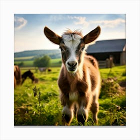 Field Domestic Agriculture Cute Nature Beautiful Rural Herd Farming Animal Farm Farm Anim (2) Canvas Print