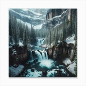 Waterfall Snow 3 Canvas Print