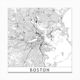 Boston Map  I Canvas Print