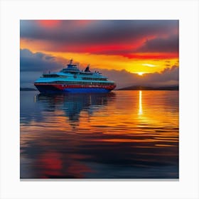Sunset Cruise Ship 8 Canvas Print