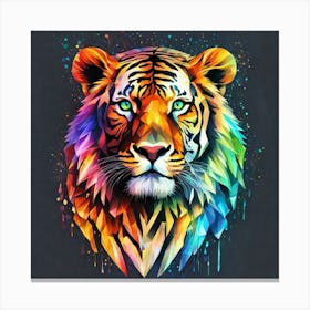 Colorful Watercolor Tiger Canvas Print