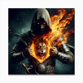 knight with lion heart Canvas Print