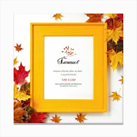 Autumnal Leaf Illustration One Central Maple Foliage Display Flanked By Smaller Elements Of Orange (4) Canvas Print