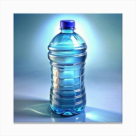 Water Bottle On A Blue Background Canvas Print