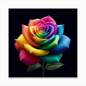 Rainbow Rose Canvas Print