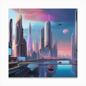 Futuristic Cityscape 17 Canvas Print