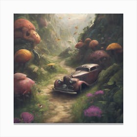 Car In A Forest Canvas Print