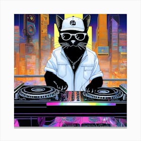 Dj Cat Canvas Print