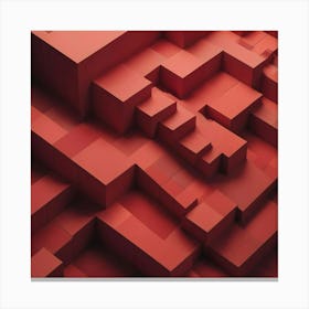 Abstract Red Cubes Canvas Print