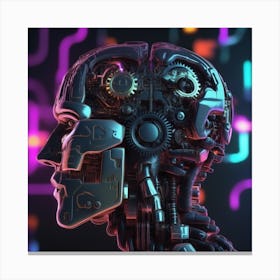 Futuristic Head Of A Robot Canvas Print