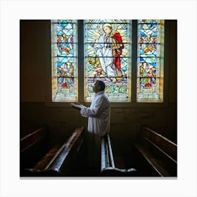 A Depiction Of A Spiritual Resurgence In The Scenery Of A Serene Church Backlit By Sunwashed Stain (1) 2 Canvas Print