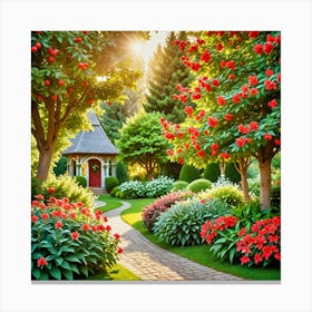 Gazebo In The Garden Canvas Print