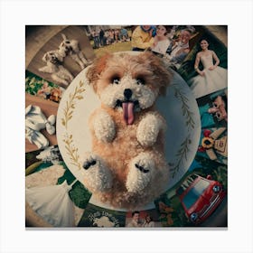 Dog On A Plate Canvas Print