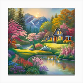 into the garden : House By The Lake Canvas Print