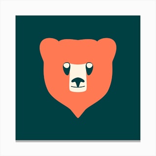 Bear Cub Orange Canvas Print