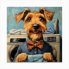 Laundry Airedale 13 Canvas Print