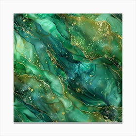 Emerald Green Abstract Painting Canvas Print