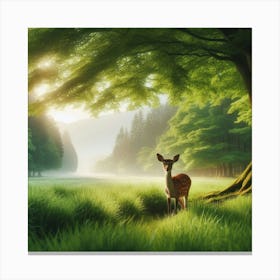 Deer In The Forest 4 Canvas Print