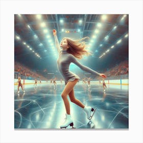 Ice Skating Girl In The Arena Canvas Print