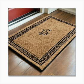 A Photo Of A Door Mat With A Welcome Mat Pattern 14 Canvas Print