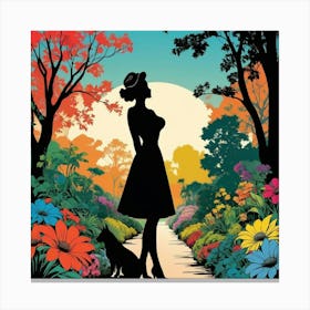 Woman In The Garden Canvas Print