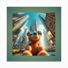 Teddy Bear In New York City Canvas Print