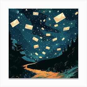 Night Sky With Envelopes Canvas Print