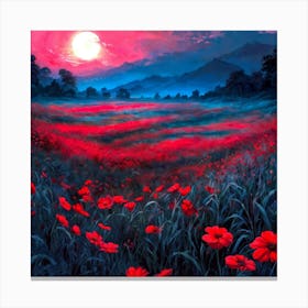 Red Poppies watercolors Canvas Print