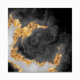100 Nebulas in Space with Stars Abstract in Black and Gold n.104 Canvas Print