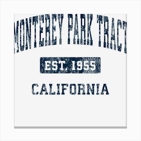 Monterey Park Tract California Ca Vintage Athletic Sports De Canvas Print