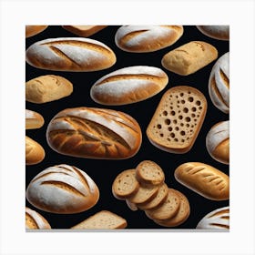 Realistic Bread And Flour Flat Surface Pattern For Background Use Trending On Artstation Sharp Foc (7) Canvas Print