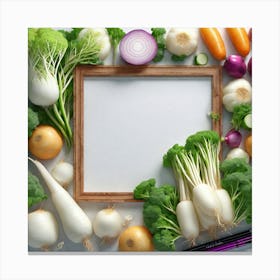Fresh Vegetables In A Frame Canvas Print