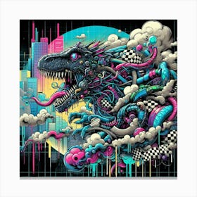 Psychedelic Dinosaur 9 Canvas Print