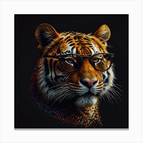 Tiger With Glasses Canvas Print