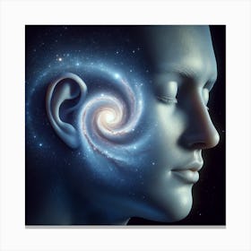 Spiral Galaxy In The Head Canvas Print