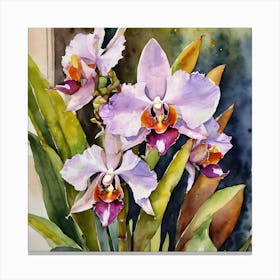 Catasetum Orchids Water Colour 1 Canvas Print