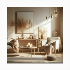 Neutral Living Room Canvas Print