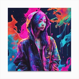 Asian Girl Painting Canvas Print