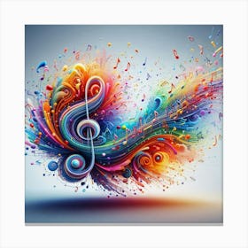 Colorful Music Notes Canvas Print