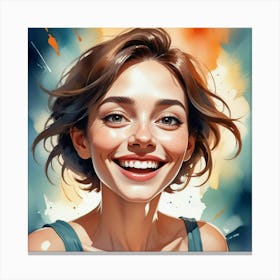 Portrait Of A Smiling Woman Canvas Print