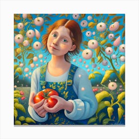 Girl In The Garden 2 Canvas Print