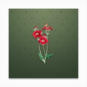 Vintage Chilian Guem Flower Botanical on Lunar Green Pattern n.0744 Canvas Print