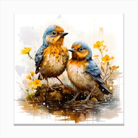 Harmony In Flight Birds Together Canvas Print