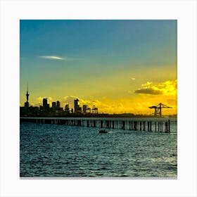 Sunset Over Auckland Canvas Print