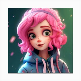 Girl With Pink Hair Canvas Print